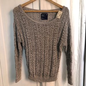 American Eagle Open Stitch Grey Sweater